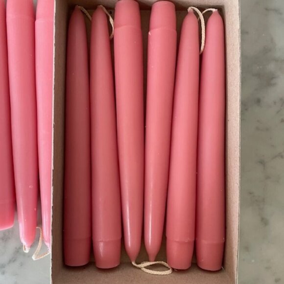VINTAGE Pink Tapered Candles 8" Tall Qty 12 - Picture 5 of 9